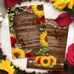 Invitation Tournesol en bois Brown rustique et Mariage en ros<br><div class="desc">Vous recherchez des idées de tournesol rustique et de faire-part de mariage de rose rouge pour votre Big Day? Créez vos propres invitations élégants et personnalisés à l'aide d'un modèle do-it-yourself unique, simple à personnaliser. L'art floral d'origine de Raphaela Wilson présente des tournesols couleur aquarelle et des roses rouges bordeaux,...</div>