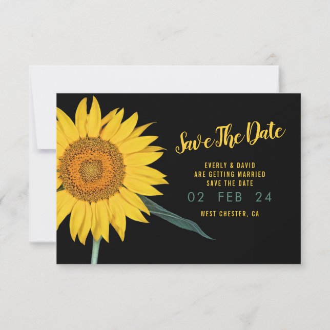Invitation Tournesol Enregistrer La Date (Devant)