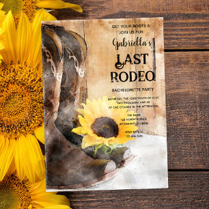 Invitation Tournesol et Bottes Dernier Rodéo Bachelorette Par