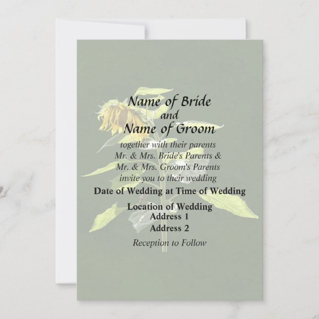 Invitation Tournesol et Épervier (Devant)