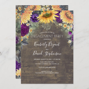 Invitation Tournesol et violet Rose Russe