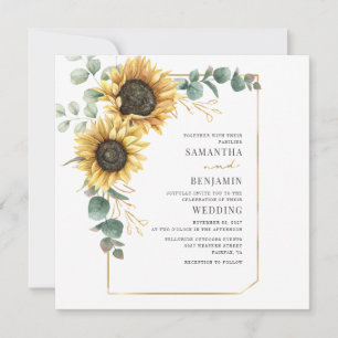 Invitation Tournesol Eucalyptus Floral Mariage