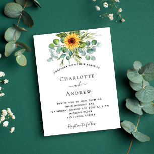 Invitation Tournesol eucalyptus verdure luxe mariage