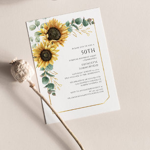 Invitation Tournesol floral 50e anniversaire