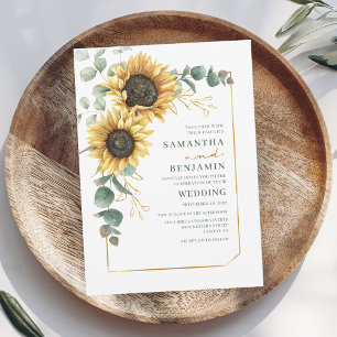 Invitation Tournesol floral Mariage de typographie