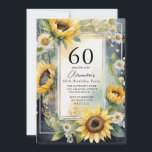 Invitation Tournesol floral rustique Script 60e anniversaire<br><div class="desc">Tournesol floral rustique Script 60e anniversaire de fête Invitation - avec, audacieux tournesols et marguerites rustiques sur un arrière - plan bleu marine, accentué d'or. Notre invitation est parfaite pour célébrer votre anniversaire. Notre modèle facile d'utilisation vous permet de customiser facilement votre carte d'anniversaire. Tout le texte est facilement modifiable....</div>