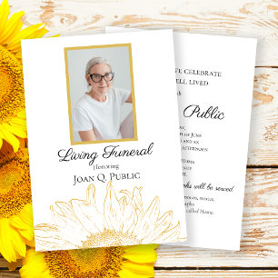 Invitation Tournesol Jaune Graphisme Vie Funéraire Fête