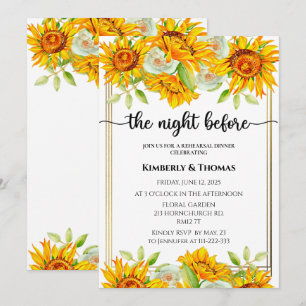 Invitation Tournesol la nuit avant le dîner de répétition