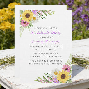Invitation Tournesol Marguerite Bohème Jardin Enterrement de