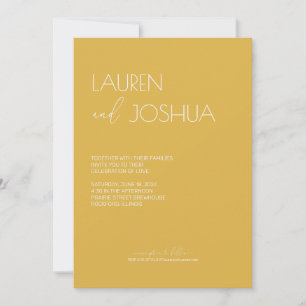 Invitation Tournesol ・ Mariage de script minimaliste moderne