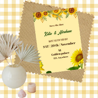 Invitation Tournesol mariage d'invitation