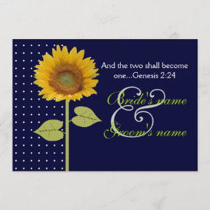 Invitation Tournesol pointillé 3 mariage