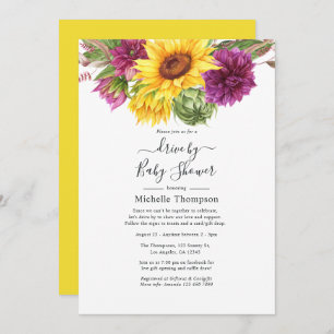 Invitation Tournesol Promenade estivale En mariage ou en Baby