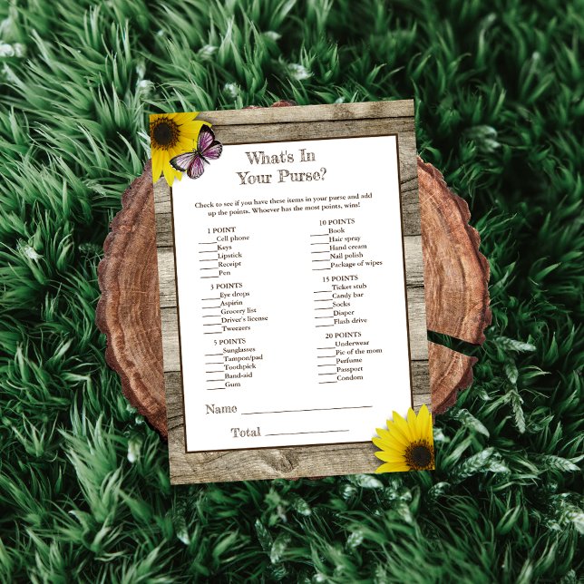 Invitation Tournesol rose Qu'y a-t-il dans votre Baby shower  (Créateur téléchargé)