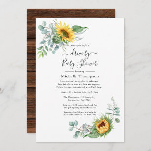 Invitation Tournesol Rustique Boho Eucalyptus Drive Par Douch