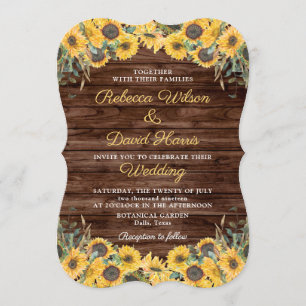 Invitation Tournesol rustique Mariage de grange