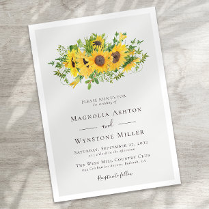 Invitation Tournesol rustique Mariage moderne