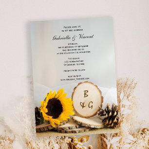 Invitation Tournesol rustique Mariage naturel