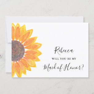 Invitation Tournesol rustique, tu seras ma femme d'honneur