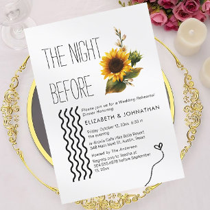 Invitation Tournesol Script Minimal La Nuit Avant