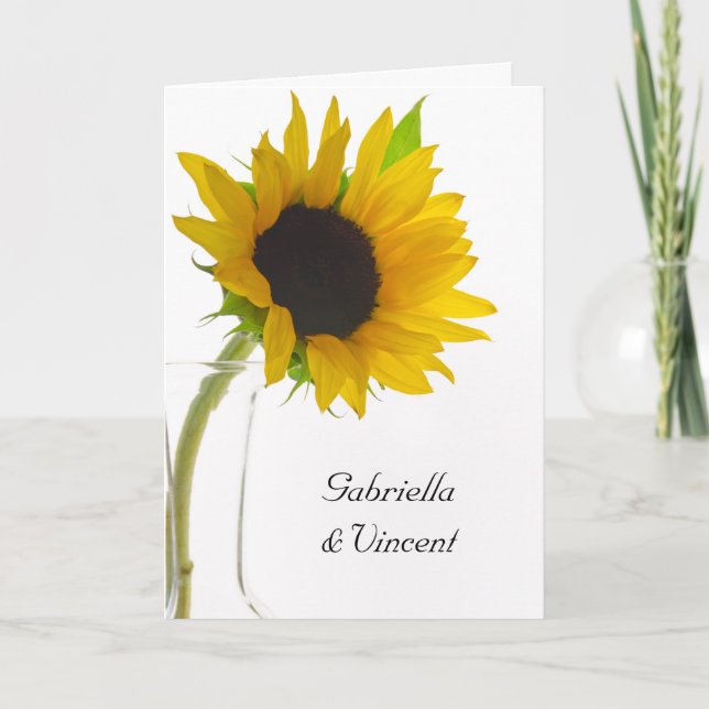 Invitation Tournesol sur Mariage blanc (Devant)