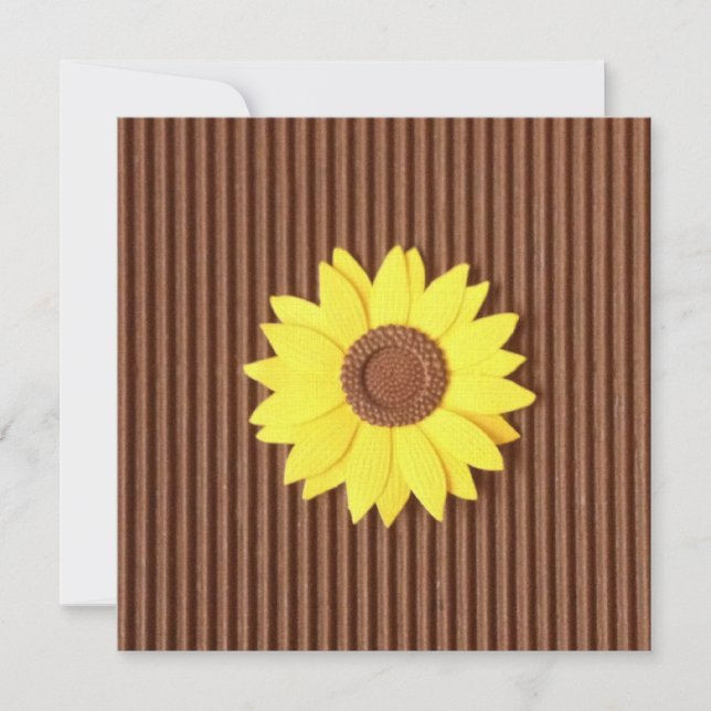 Invitation "Tournesol sur papier texturé faux" (Devant)