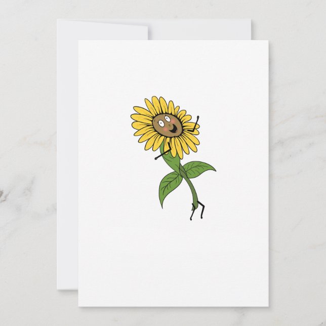 Invitation Tournesol, thème floral (Devant)