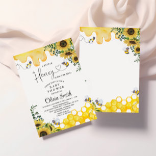 Invitation Tournesol un petit Baby shower d'abeille au miel