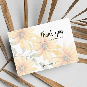 Invitation Tournesol vert orange Merci floral d'été