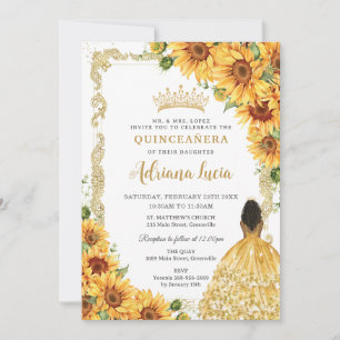 Invitation Tournesol vintage Brown Princesse Quinceañera