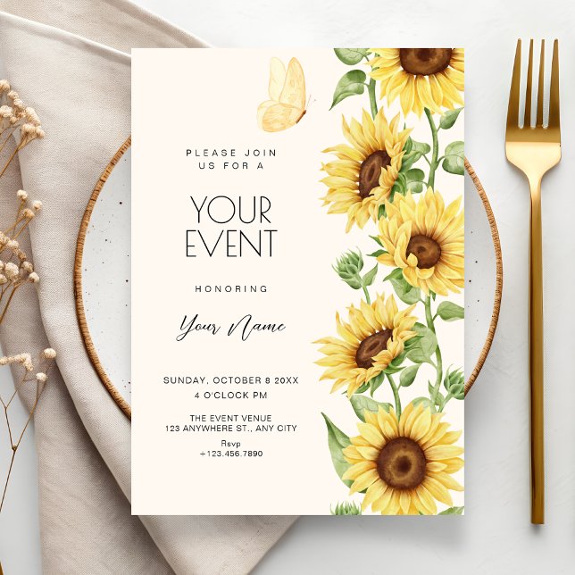 Invitation Tournesols  (Créateur téléchargé)