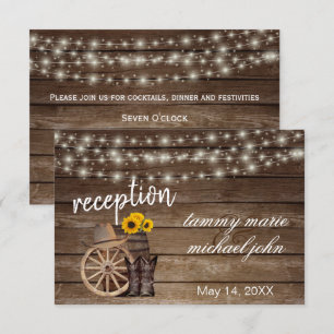 Invitation Tournesols au tonneau de bois de campagne - Récept