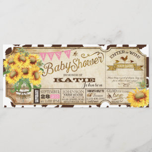 Invitation Tournesols de pays et baby shower d'impression de