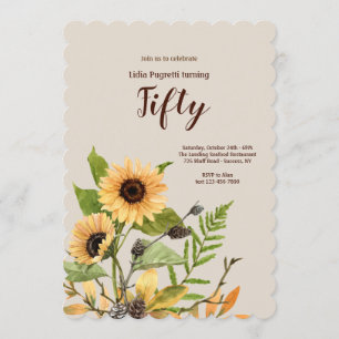 Invitation Tournesols dorés