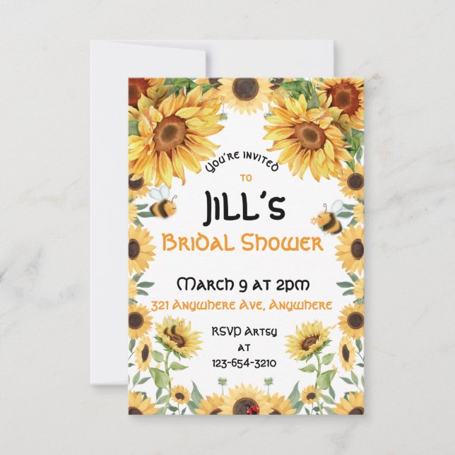 Invitation Tournesols et bourdons (Devant)