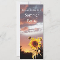 TOURNESOLS ET COUCHER DE SOLEIL D'ÉTÉ FÊTE DE MARI