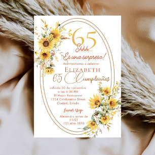 Invitation Tournesols Femmes Espagnoles Surprise 65e Annivers