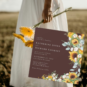 Invitation Tournesols marrons au soleil de l'automne moderne 