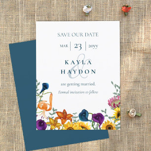 Invitation Tournesols, Orange, Lys Mariage Lilas Pourpres