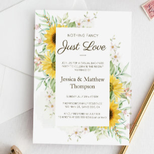 Invitation Tournesols Réception Décontracté Mariage Elopement
