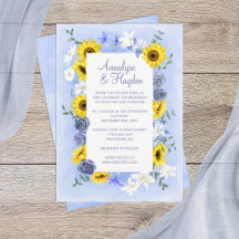 Tournesols Roses Bleues Poussiéreuses Mariage
