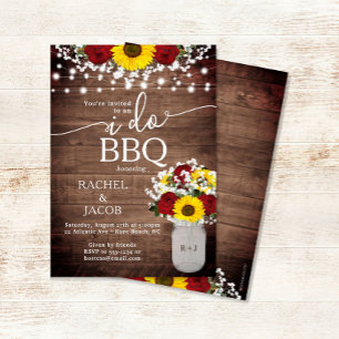 Invitation Tournesols Roses Pot Mason Je Fait BBQ Fiançailles