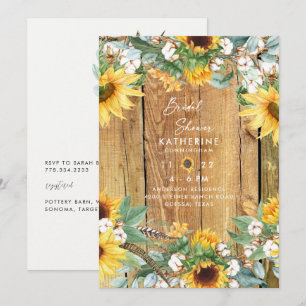 Invitation Tournesols rustiques éclatent Shower de mariage ch