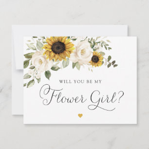 Invitation Tournesols Verdure Fille Fleur Blanche Mariage