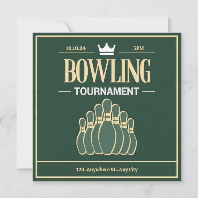 Invitation tournoi de bowling (Devant)