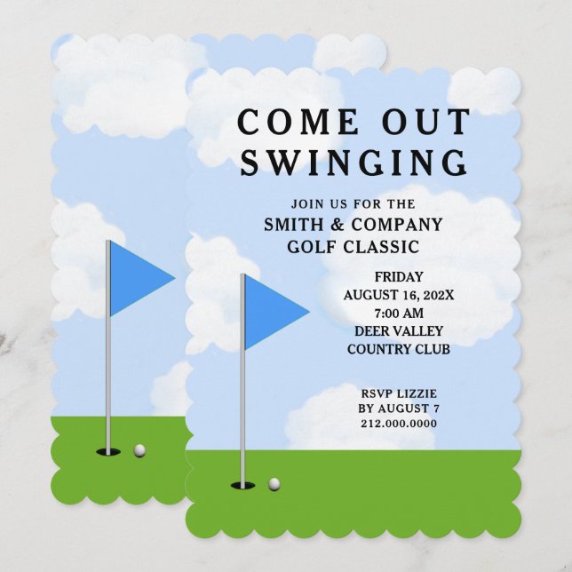 Invitation Tournoi de golf (Devant / Derrière)