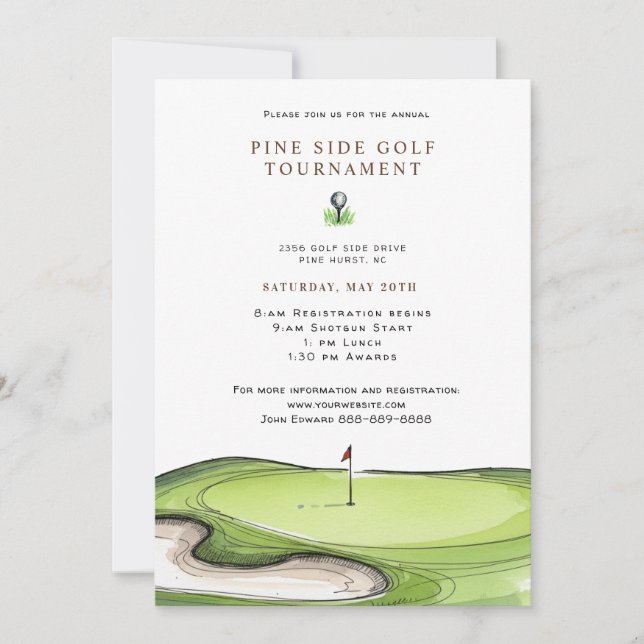 Invitation Tournoi de golf Country club (Devant)