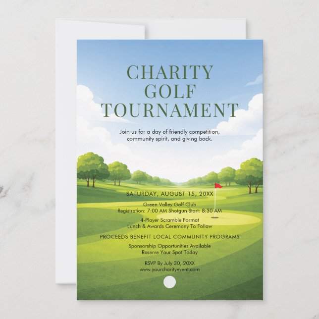 Invitation Tournoi de golf de charité  (Devant)