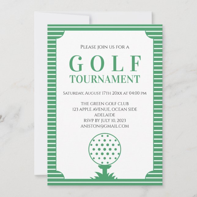 Invitation Tournoi de golf Green Stripes (Devant)