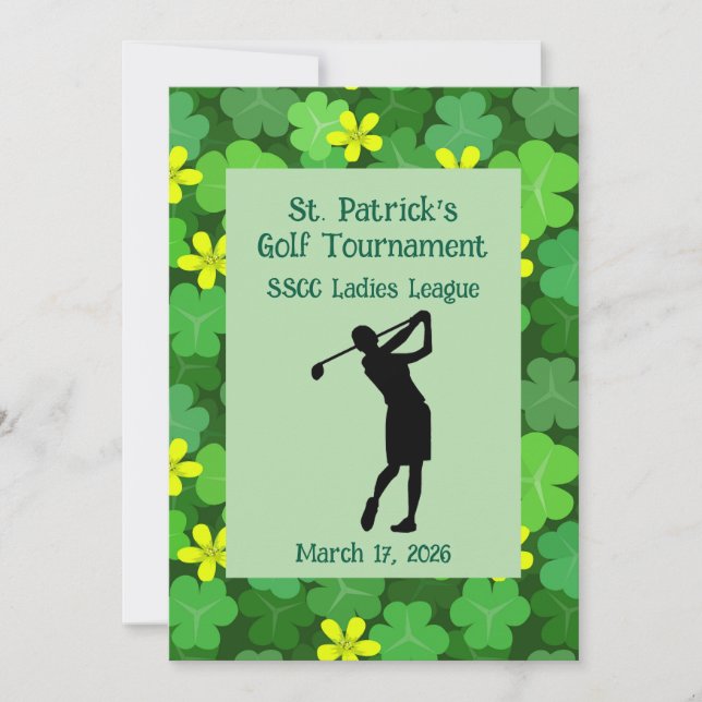 Invitation Tournoi de golf Shamrock (Devant)